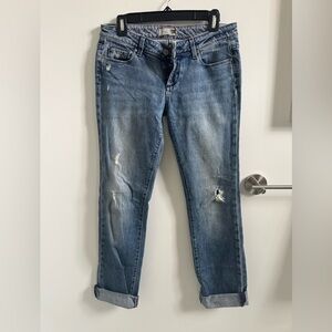 PAIGE Blue Distressed Boyfriend Jeans - never worn